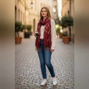 NWOT Vintage 100% Silk Scarf